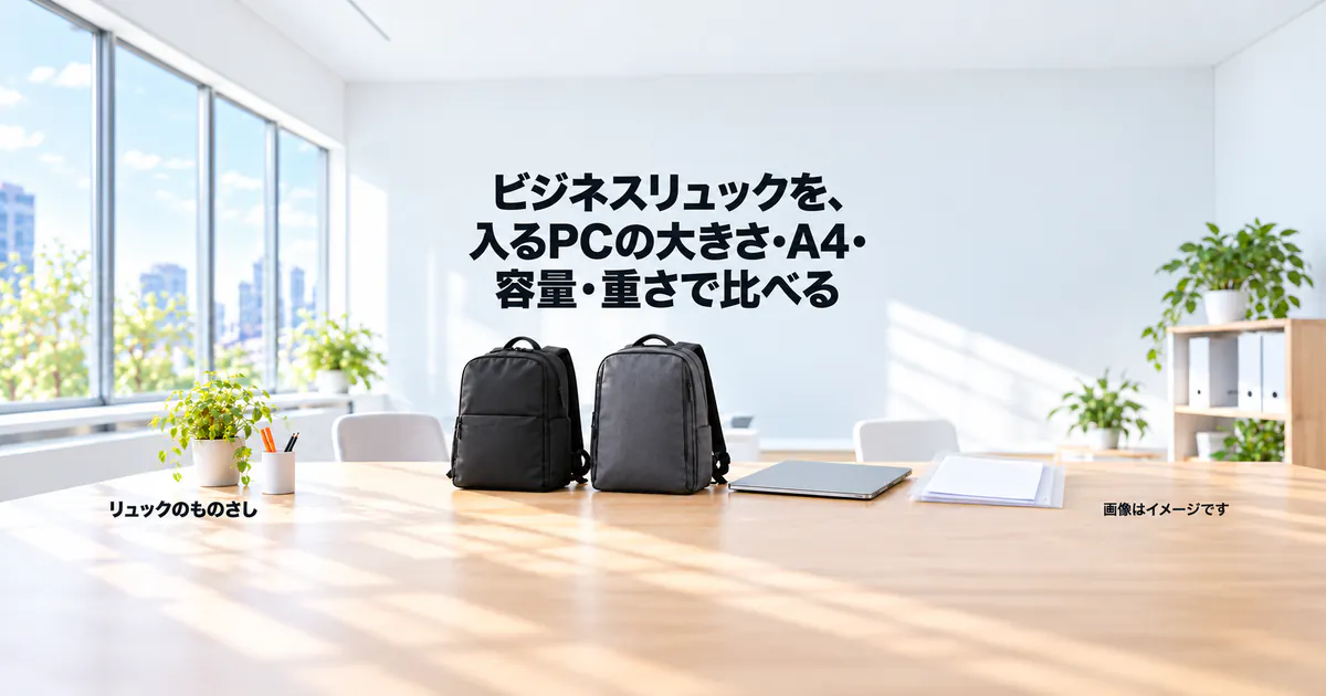 ビジネスリュックを、入るPCの大きさ・A4・容量・重さで比べる